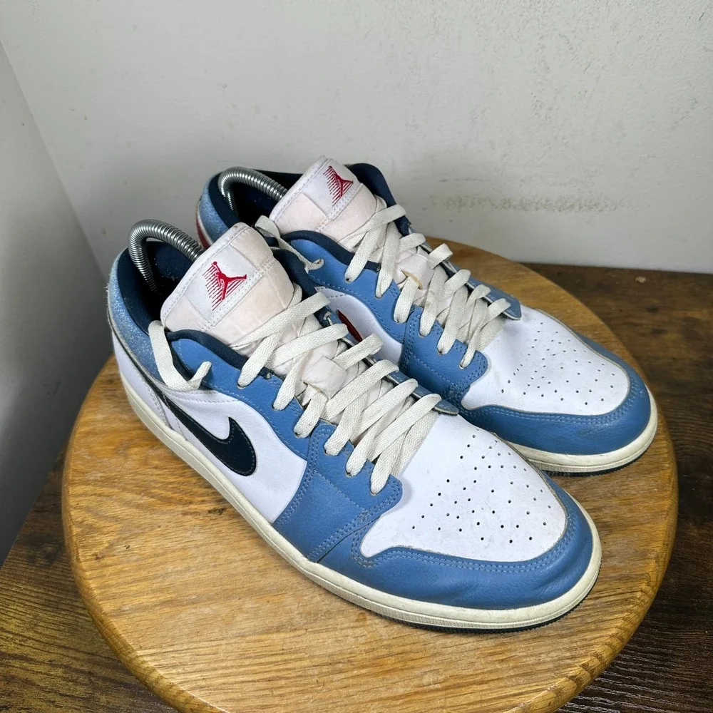 Jordan 1 Low SE Industrial Blue White Varsity Red Sneakers HM3711-144 Mens 11